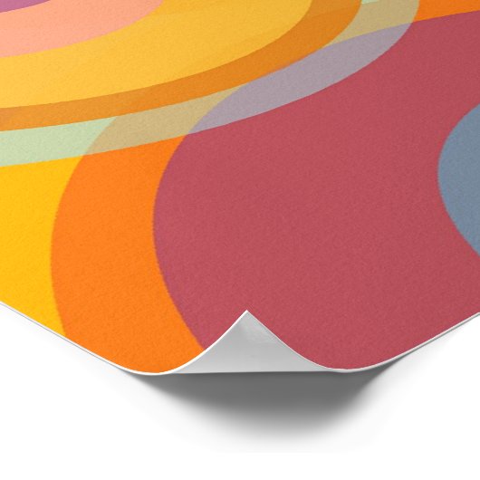 Regenboog Pop Cirkels Kleurrijk Retro Plezier Modi Poster (Hoek)