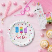 Regenboog Pop Cool One 1e Verjaardag Papieren Bordje (Feest)