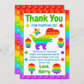 Regenboog Pop Het Fidget Speelgoed Verjaardagsfees Bedankkaart (Voorkant / Achterkant)