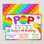 Regenboog Pop Het Fidget Speelgoed Verjaardagsfees Kaart (Voorkant / Achterkant)