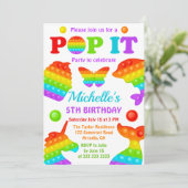 Regenboog Pop Het Fidget Speelgoed Verjaardagsfees Kaart (Staand voorkant)