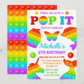 Regenboog Pop Het Fidget Speelgoed Verjaardagsfees Kaart (Voorkant / Achterkant)