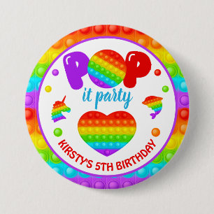 Regenboog Pop Het Fidget Speelgoed Verjaardagsfees Ronde Button 7,6 Cm