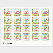 Regenboog Pop Het Fidget Speelgoed Verjaardagsfees Vierkante Sticker (Vel)
