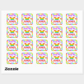 Regenboog Pop Het Fidget Speelgoed Verjaardagsfees Vierkante Sticker (Vel)