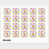 Regenboog Pop Het Fidget Speelgoed Verjaardagsfees Vierkante Sticker (Vel)