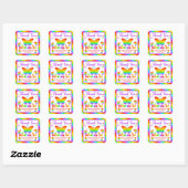 Regenboog Pop Het Fidget Speelgoed Verjaardagsfees Vierkante Sticker (Vel)