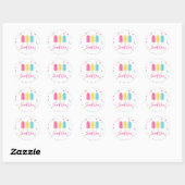 Regenboog Pop Sweet One 1e Verjaardag Ronde Sticker (Vel)