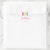 Regenboog Pop Sweet One 1e Verjaardag Ronde Sticker (Tas)