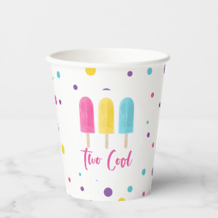 Regenboog Pop Twee Cool 2de Verjaardag Papieren Bekers