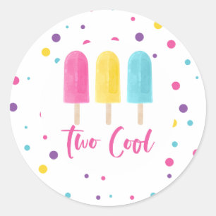 Regenboog Pop Twee Cool 2de Verjaardag Ronde Sticker
