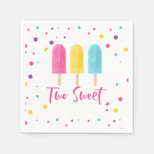 Regenboog Pop Two Sweet 2de verjaardag Servet