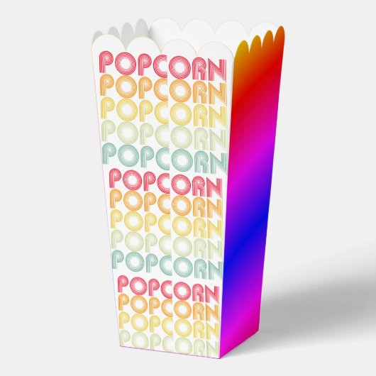 Regenboog popcorn bedankdoosjes (Voorkant)