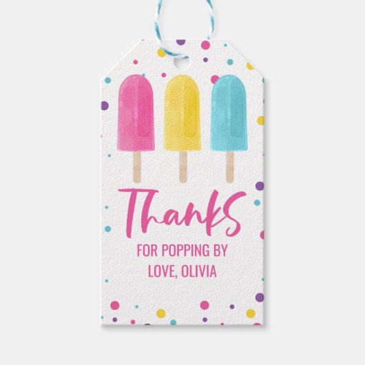 Regenboog Pops Zomer Verjaardag Cadeaulabel (Voorkant)