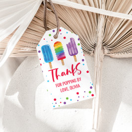 Regenboog Pops Zomer Verjaardag Cadeaulabel