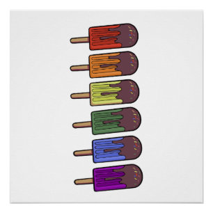 Regenboog Popsicle Parade Perfect Poster