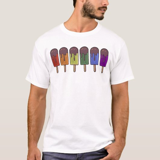 Regenboog Popsicle Parade T-shirt (Voorkant)
