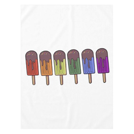Regenboog Popsicle Parade Tafelkleed (Voorkant)