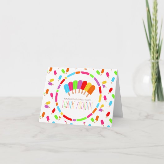 Regenboog Popsicles Dank Je Bedankkaart (Voorkant)