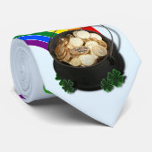 Regenboog Pot met Goud St. Patrick's Dag Stropdas (Opgerold)