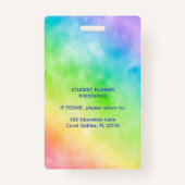Regenboog potloden foto Student ID Badge (Achterkant)