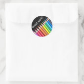 Regenboog potloden geweldig werk ronde sticker (Tas)