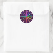 regenboog potloden ronde sticker (Tas)