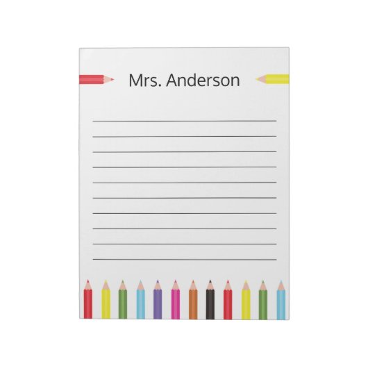 Regenboog Potlood Onderwijs Notitieblok (Linkerzijde)