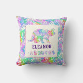 Regenboog prehistorische dinosaurus naam kussen (Voorkant)