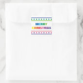 Regenboog Prettig Kerstfeest - Vierkante Sticker (Tas)