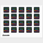 Regenboog Prettig Kerstfeest - Vierkante Sticker (Vel)