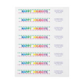 Regenboog Prettige Feestdagen -Lang Retouradres La (Vel)