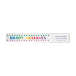 Regenboog Prettige Feestdagen -Lang Retouradres La