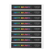Regenboog Prettige Feestdagen -Lang Retouradreslab (Vel)
