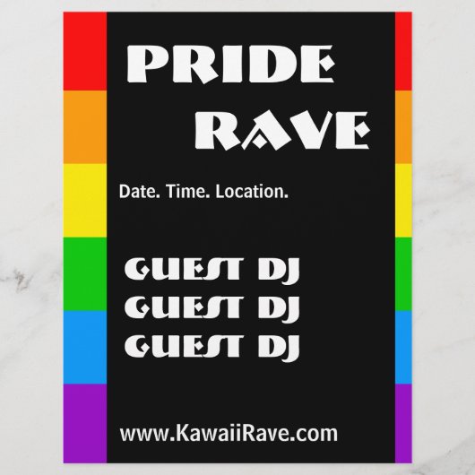 Regenboog Pride Aangepaste Rave Flyers (Voorkant)