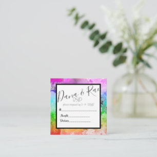 Regenboog Pride Alcohol Ink Waterverf RSVP Informatiekaartje