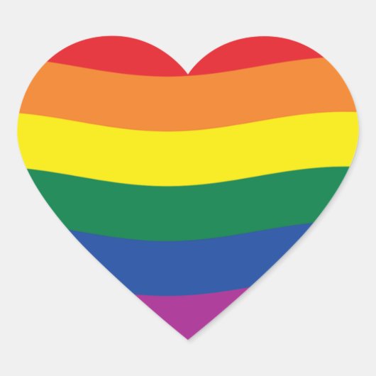 Regenboog Pride Beweging Vlag Hart Sticker (Voorkant)