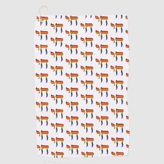Regenboog Pride Chai Vlag Golfhanddoek (Voorkant)