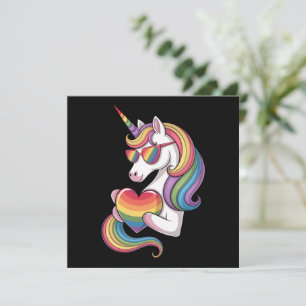 Regenboog Pride Eenhoorn Hart Regenboog Vlag LGBT Kaart