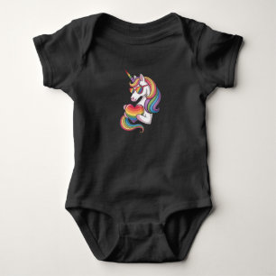 Regenboog Pride Eenhoorn Hart Regenboog Vlag LGBT Romper