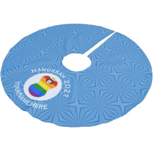 Regenboog Pride Engel Zwart Haar Hanukkah Vlag Per Kerstboom Rok