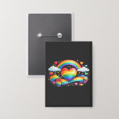 Regenboog Pride Hart – Kleurrijk LGBTQ+ Liefdesont Button (Voorkant / Achterkant)