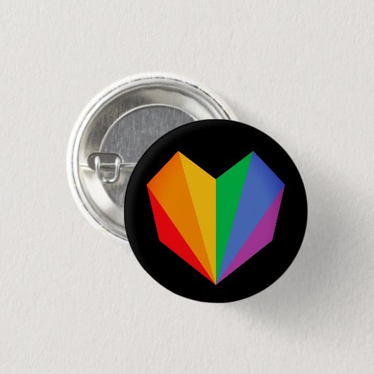 Regenboog Pride Hart Knop Ronde Button 3,2 Cm (Voorkant /achterkant)