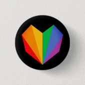 Regenboog Pride Hart Knop Ronde Button 3,2 Cm (Voorkant)