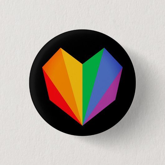Regenboog Pride Hart Knop Ronde Button 3,2 Cm (Voorkant)