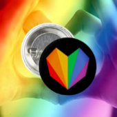 Regenboog Pride Hart Knop Ronde Button 3,2 Cm