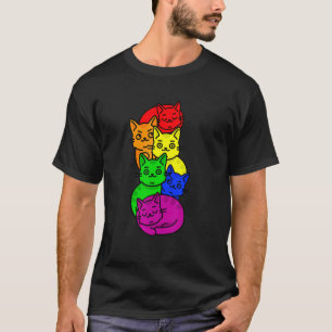 Regenboog Pride Kat Lgbt Kitten Regenboogvlag T-shirt