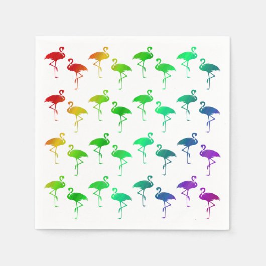 Regenboog Pride LGBTQ Flamingo's Patroon Servetten (Voorkant)