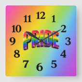 Regenboog PRIDE LGBTQIA+ Gemeenschap Vierkante Klok (Voorkant)
