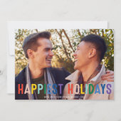 Regenboog Pride LGTBQ Prettig Kerst Foto Feestdagenkaart (Voorkant)